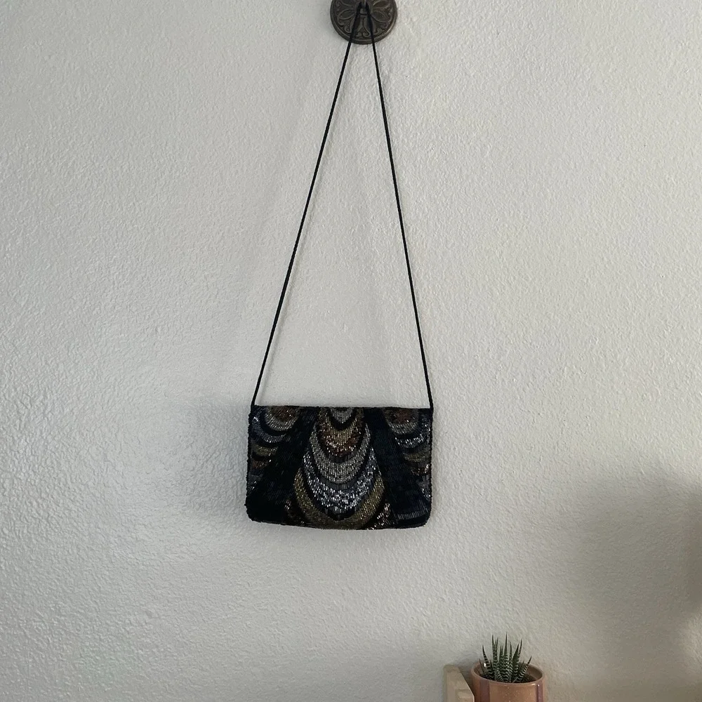 Carla Marchi Beaded‎ Purse  -  Glass-Beaded Evening Bag